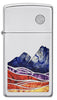 Front of Slim® Landscape Design High Polish Chrome Windproof Lighter