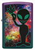 Front of Alien Design Iridescent Windproof Lighter