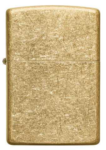 Front of Classic Tumbled Brass Windproof Lighter