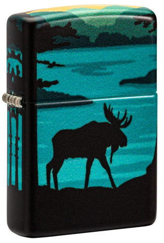 Front shot of Moose Landscape Design 540 Color Windproof Lighter standing at a 3/4 angle