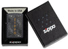 Zippo Filigree Design Black Matte Windproof Lighter in its packaging