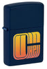 Front shot of Alexander Pref C U In Hell Navy Matte Windproof Lighter standing at a 3/4 angle