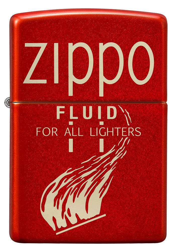 Zippo Retro Design Metallic Red Zippo Windproof Pocket Lighter