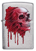Front of Bloody Skull Design Brushed Chrome Windproof Lighter
