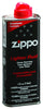 Front of 4 Fluid Ounce Zippo Lighter Fuel standing at a 3/4 angle