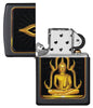 Front view of the Black Matte Buddha Lighter open and unlit