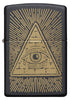 Front shot of Eye of Providence Black Matte Design Windproof Lighter 