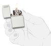 Classic White Matte Zippo Logo Windproof Lighter lit in hand