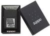 Black Crackle Silver Zippo Logo Emblem Windproof Lighter in its packaging
