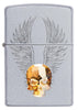 Front view of the Gold Skull Design Lighter with Skull Emblem