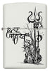 Front of Shiva's Trishul White Matte Pocket Lighter