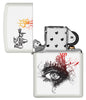 Shiva's Third Eye White Matte Windproof Lighter with its lid open and unlit