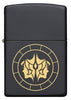 Front of Gemini Zodiac Sign Design Black Matte Windproof Lighter