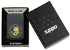 Virgo Zodiac Sign Design Black Matte Windproof Lighter in its packaging