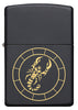 Front of  Scorpio Zodiac Sign Design Black Matte Windproof Lighter