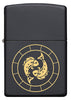 Front of Pisces Zodiac Sign Design Black Matte Windproof Lighter