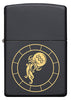 Front of Aquarius Zodiac Sign Design Black Matte Windproof Lighter