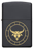 Front of Taurus Zodiac Sign Design Black Matte Windproof Lighter