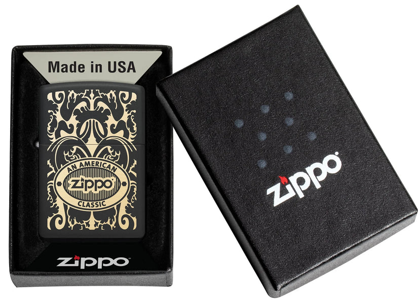 Zippo American Classic Windproof Lighter in its packaging.