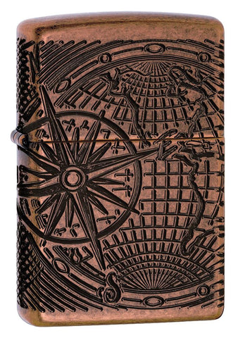 World Map Design Windproof Lighter Front View