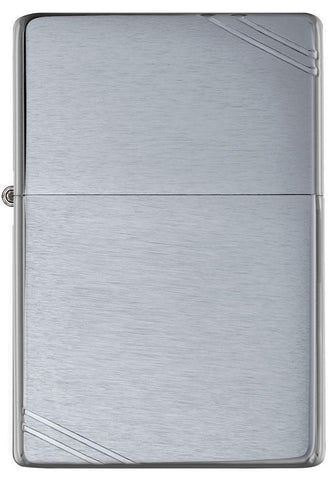 Front view of the Brushed Chrome Vintage Case with Corner Slashes