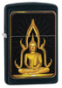 Front view of the Black Matte Buddha Lighter shot at a 3/4 angle 