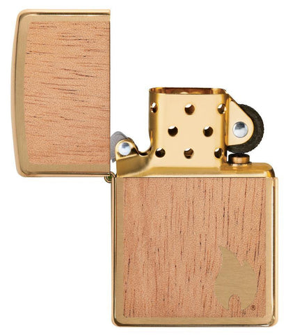Woodchuck USA Flame Lighter with its lid open and unlit