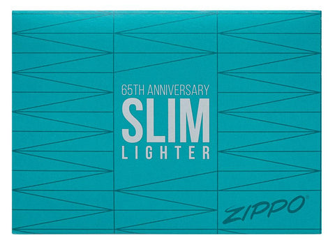 Premium packaging box for Slim® Black Ice® 65th Anniversary Collectible Windproof Lighter.