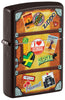 Front shot of Suitcase Design Brown Windproof Lighter standing at a 3/4 angle