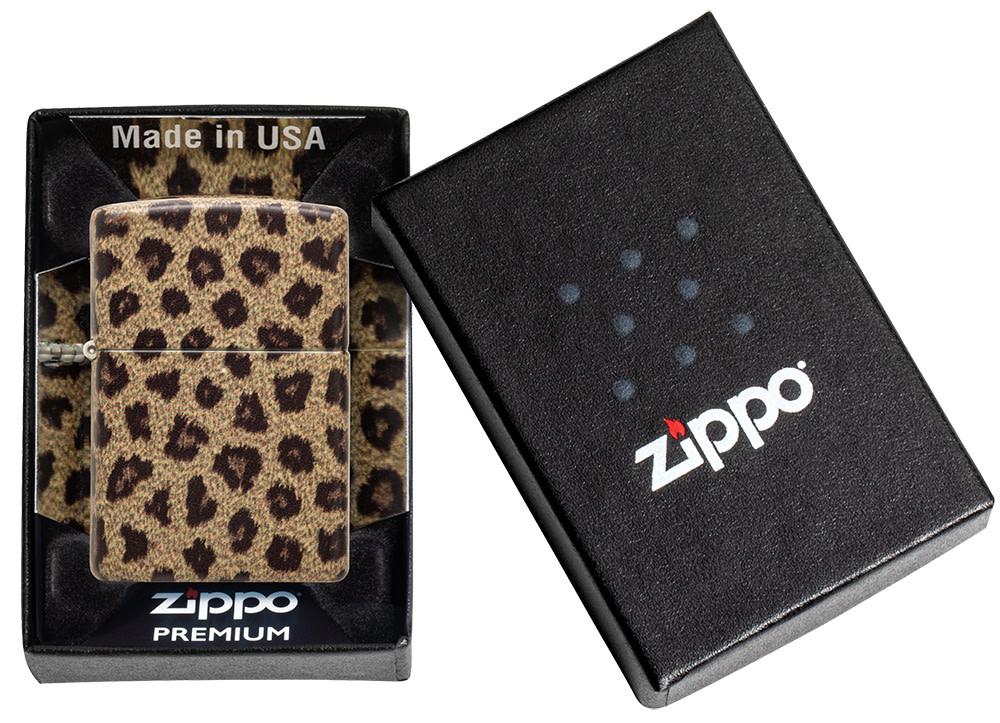 Leopard Print 540 Color Windproof Lighter in its packaging