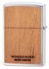 Back view of WOODCHUCK USA American Flag Windproof Lighter standing at a 3/4 angle