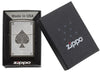 Black Ice Ace Filigree Engraved Windproof Lighter in its packaging