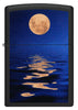 Front shot of Full Moon Design Black Light Black Matte Windproof Lighter.
