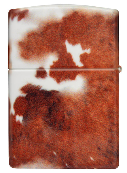 Back shot of Cow Print Design 540 Color Windproof Lighter.