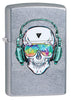 Front shot of Skull Headphone Design Lighter standing at a 3/4 angle