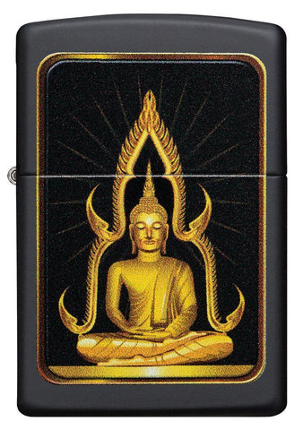 Front view of the Black Matte Buddha Lighter 