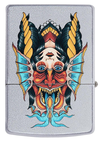 Front View of the Two Face Design Lighter facing upside down