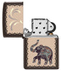 Lucky Elephant Design Windproof Pocket Lighter with its lid open and unlit.