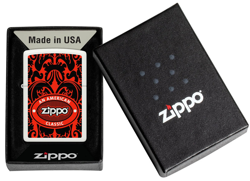 Zippo American Classic Windproof Lighter in its packaging.