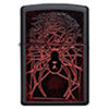Front view of Spider Design Texture Print Black Matte Windproof Lighter.