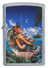 Front view of Rick Rietveld Mermaid Design Street Chrome™ Windproof Lighter.