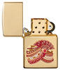 Indian Wedding Design Windproof Pocket Lighter with its lid open and unlit.