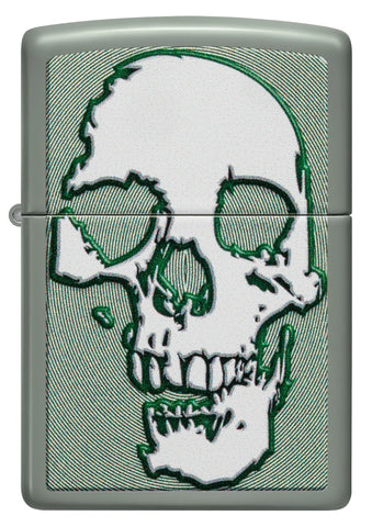 Front view of Zippo Skull Design Windproof Lighter.