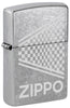 Front shot of Zippo Design Windproof Lighter standing at a 3/4 angle.