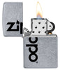 Pattern Design Windproof Pocket Lighter with its lid open and lit.