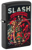 Front shot of Slash Design Black Matte Windproof Lighter standing at a 3/4 angle