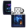 Galaxy Abstract Design Windproof Lighter with its lid open and unlit.