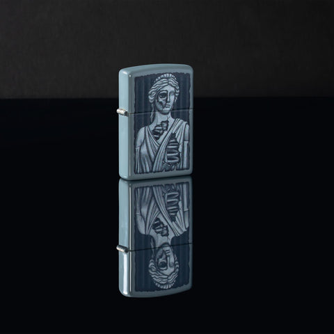 Lifestyle image of Lady Skull Design Flat Grey Windproof Lighter