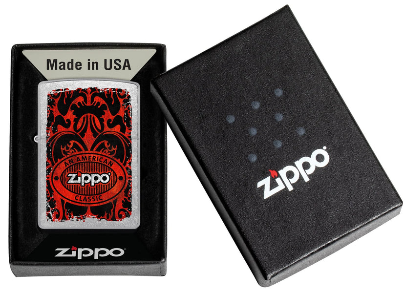 Zippo American Classic Windproof Lighter in its packaging.