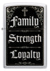 Front shot of Zippo Family Strength Loyalty Design Windproof Lighter.
